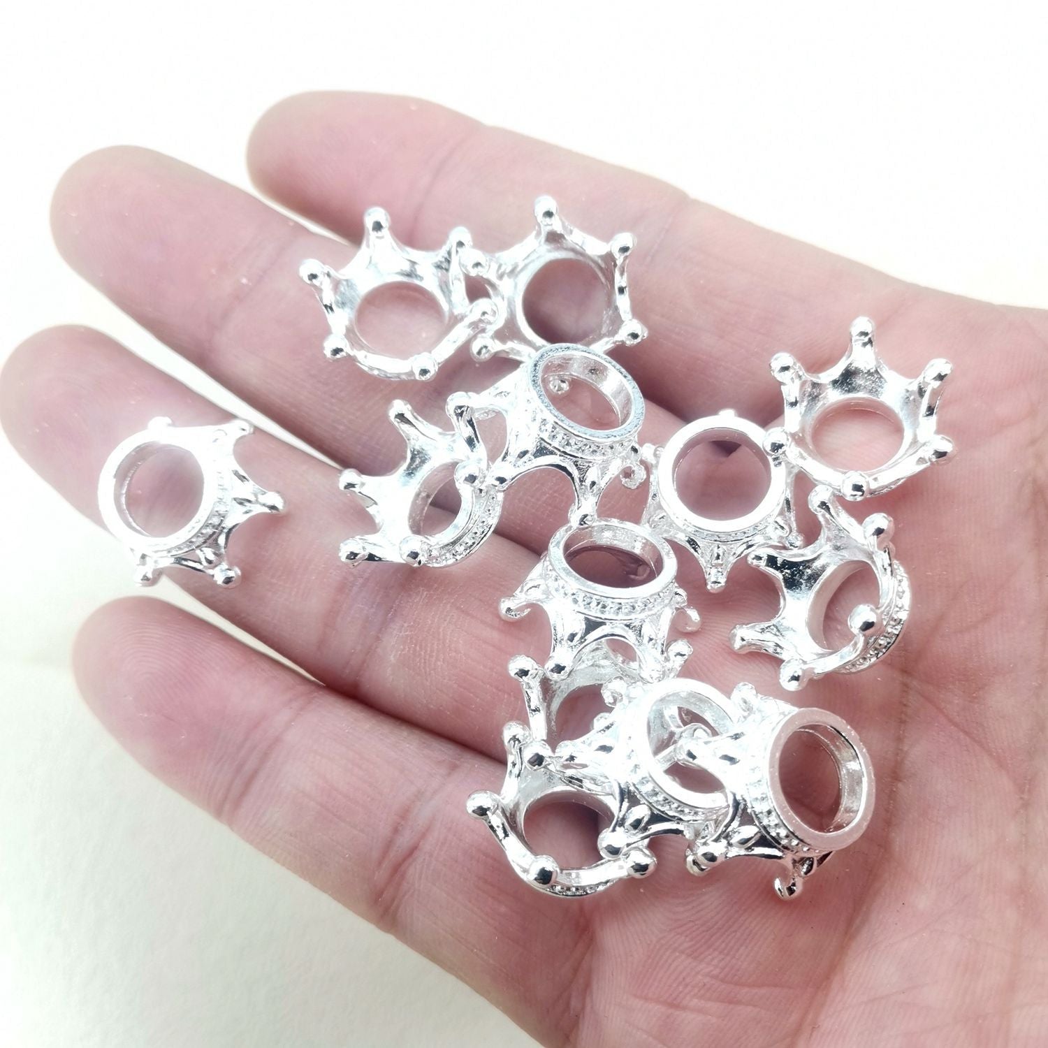 Wholesale 100PCS 6*10*10MM Crown Alloy Beads